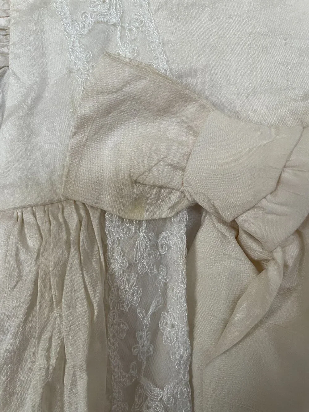VTG 100% Pure Silk Ivory Christening Baptism Religious Orthodox Gown